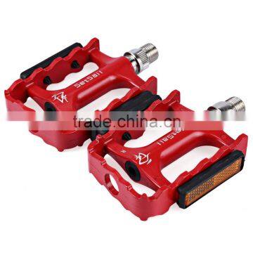 2 Pcs SETSAIL 921 DU Bering Mountain Bike Pedals Aluminum Alloy With Anti-skid Gear Frame Reflective Stripe Bicycle Accessories photo-2