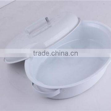 Chinese Black Enamel Oval Shallow Oven Baking Pan With Rack photo-2