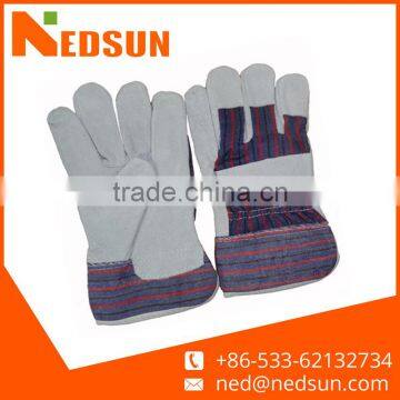 Cow split leather industrial hand gloves for working