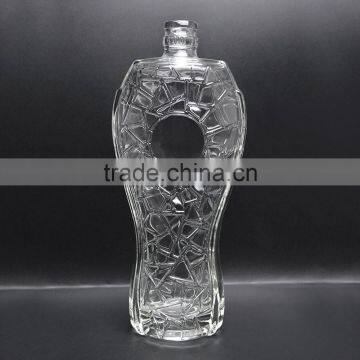 Wholesale white clear empty bourbon whiksey glass bottles 700ml