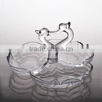 Swan Shaped Glass Plate for Candy,snacks,or Home Decoration,crystal Glassware photo-2