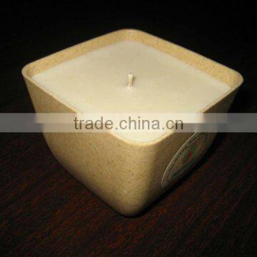 eco friendly bamboo fiber square candle holder