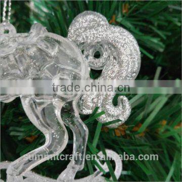Acrylic Rocking Horse Figurines Christmas Ornaments Decorations photo-4
