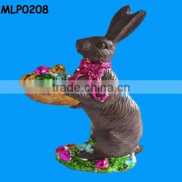 Decoration Holding Bright Foil Eggs in Basket Easter Bunny