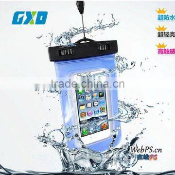 transparent smartphone bag on diving