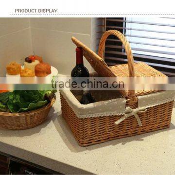 Handled Rectangular Natural Wicker Hamper Box With Liner photo-4