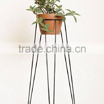 Metal patio hairpin plant stand