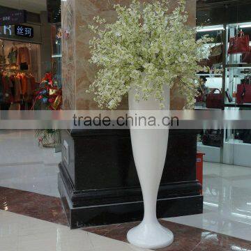 Modern white fiberglass vase