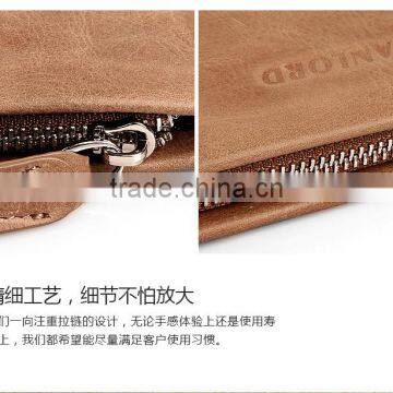 Genuine Leather Men's Wallet Clutch Bags Money Phone Bags For Men Purse photo-6