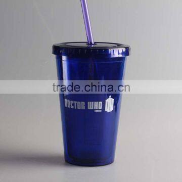 Food Grade Material PS Party Glass With Straw for Promotional photo-2