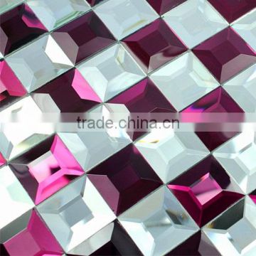 Diamond 5 surface mix color glass mosaic tile 30*30mm crystal mosaic