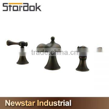 Star.aok Antique Style Bronze Color 3 Hole Faucet For Basin