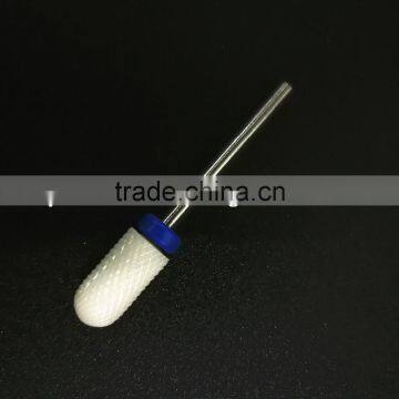 Polishing Drill Barrel Ball Total Length 40MM Medium Type Head Blade Diameter 13MM White Ceramic Burr for Nail photo-3