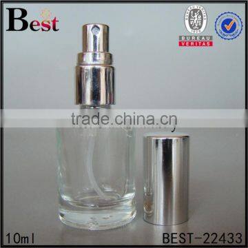 Cosmetic Perfume Promotion Lowest Price Mold Clear Small 10ml Glass Bottle With Silver Aluminum Spray and Cap China Suppliers photo-2