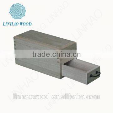 factory supplied individual wooden packaging box with drawer and lid