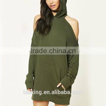 custom sports women hoodies with open shoulder