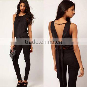 Stylish Womens Sleeveless Chiffon Tops Tank Backless Blouse Shirt Vest Casual Pleated