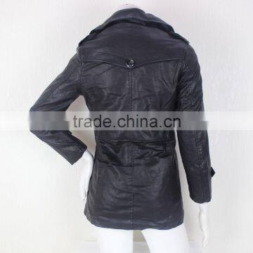 Woen Leather Trench Coat photo-5
