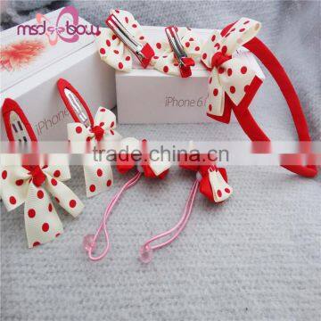 Cheap baby girls headwear set grosgrain ribbon bow hair accessories for kids