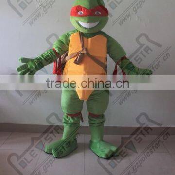 Red eye mask the tortoise mascot cartoon costume