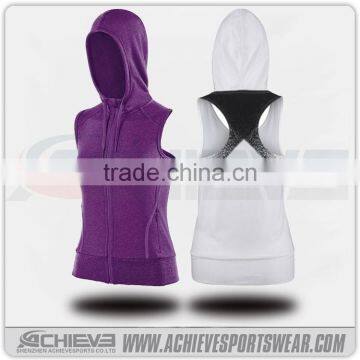 wholesale blank pullover sleeveless hoodies for women