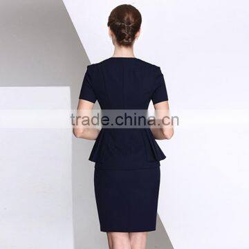 Fancy Blue Colors Sex Airline Stewardess Costume photo-3