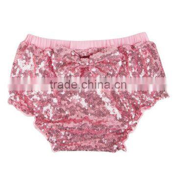 Wholesale Girls Sequin Shorts Newborn Baby Sequin Bloomers With Butterfly Knot photo-5