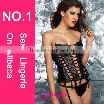 Sexy Leather Nude Teddy Lingeries photo-3