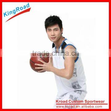100% polyester Dry fit custom reversible basketball jersey