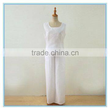 Wholesale Linen Suits 3 Pieces Pants Suits Woman Church Suits With Embroidery Cutwork Design photo-3