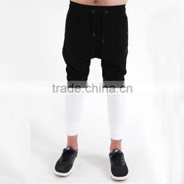 New Fashion White and Black Combination Pants Mens Hip-hop Trousers photo-2