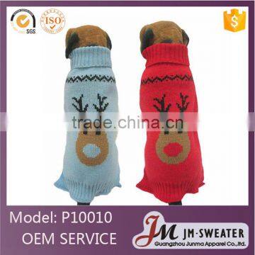 Custom Knit Pet Dog Sweater Deer Pattern Christmas Dog Sweater