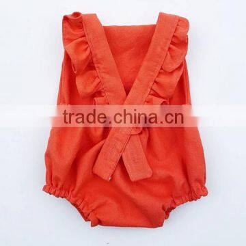 Wholesale Baby Clothes Kids Romper Boutique Light Blue Cotton Baby Romper photo-4