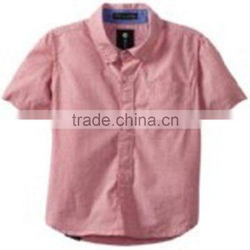 100% Ctn, Woven, Children Boy Short Slv Shirt