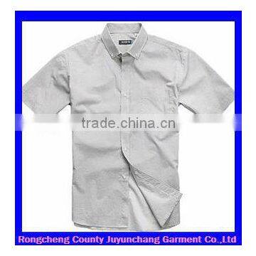 Fashional short sleeve men's white denim skin tight shirt
