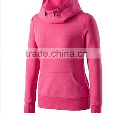 2018 high quality custom CVC fleece new design fashion blank hooded lady hoody