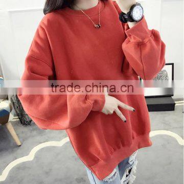 fashion design cotton long sleeve hoody have zip for women