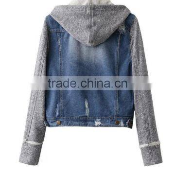 Runwaylover EY0991C 2016 High Quality Denim Women Coat & Hoodies , Women Denim Hoodies & Jacket, OEM Service photo-5