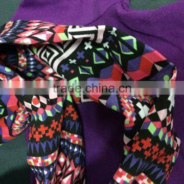 2-7t Kids Clothes 2016 New Design OUTFITS 3 Pieces Scarf Aztec Pant Sets Girls Hot Sell Purple Boutique Suit photo-2