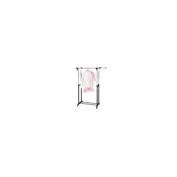 Double pole telescopic clothes rack