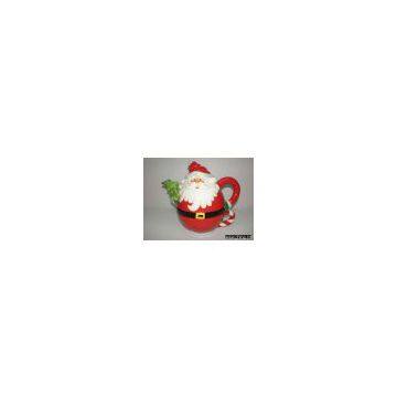 ceramic tea cozy with santa claus design