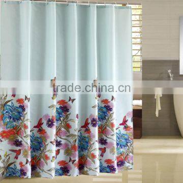 Creative Home Ideas Shower Curtain with 12 Color Coordinated Metal Roller Ring polyester bathroom shower curtain