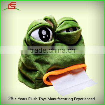 Creative Sad Frog Pumping Carton Soft Plush Cartoon Tissue Box photo-2