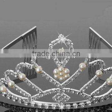 Newest pearl crown wholesale pearl hair band crystal brail hair band