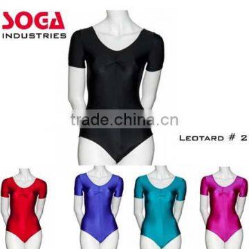 Girls Ladies Black Lycra Spandex Sleeveless Ballet Dance Leotard