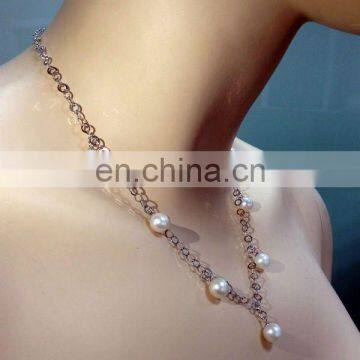 Pearl silver necklace for girls--2013 new fashion style