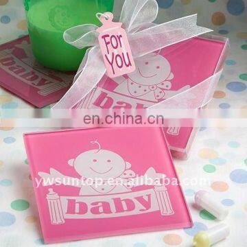 Pink Huggable Baby Design Coasters baby shower favors wedding gifts