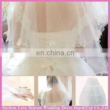 WG0004 wedding bridal use three piece petticoat veil gloves