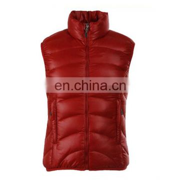 waterproof cover wine red duck down vest for woman