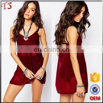 Wholesale red semi sheer night dress for sexy night sleeping women dress